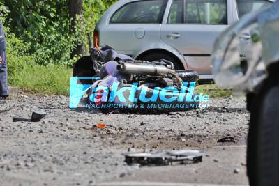 Schwerer Motorradunfall an der Winnender Linsenhalde - Motorradfahrer und Autofahrer verletzt im Krankenhaus