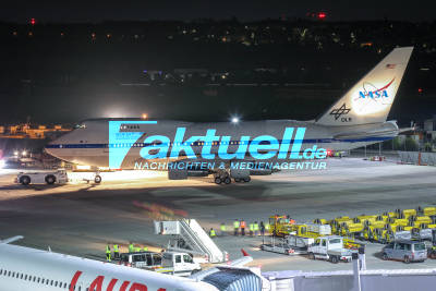 Forschungsflugzeug gelandet: Die SOFIA ist am Flughafen Stuttgart angekommen
