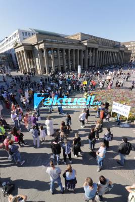 Grundrechts-Demo in Stuttgart: Hunderte Menschen gehen für Grundrechte auf die Straße - 4 O-Töne