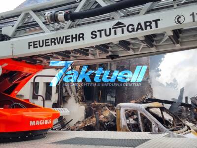Vermissensuche und erste Aufräumarbeiten nach Gasexplosion in Stuttgart