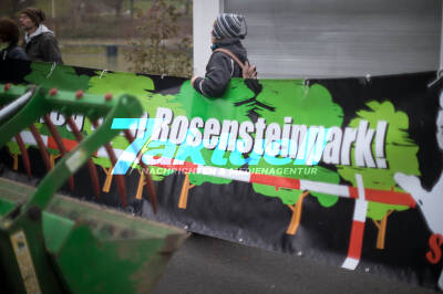 Im Rosensteinpark sollen wieder Bäume gefällt werden - Die Parkschützer halten Wache