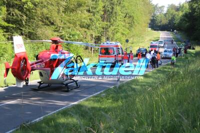 Schwerer Motorradunfall bei Hohenstein-Bernloch – Rettungshubschrauber im Einsatz