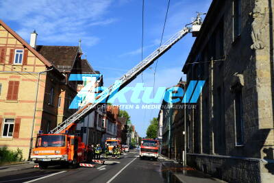 Dachstuhlbrand in der Alten Reichsbank in Esslingen