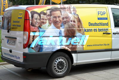 Erinnerung an Guido Westerwelle: Wahlkampf 2009 Stuttgart Schlossplatz