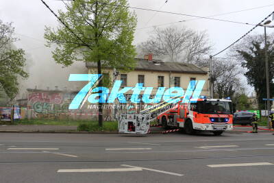 Brand am 1. Mai - Großeinsatz im Leipziger Osten