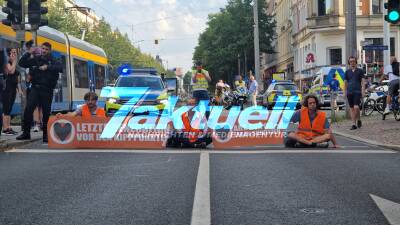 Klimaprotest in Leipzig geht in die nächste Runde - Große Kreuzung in der Südvorstadt blockiert