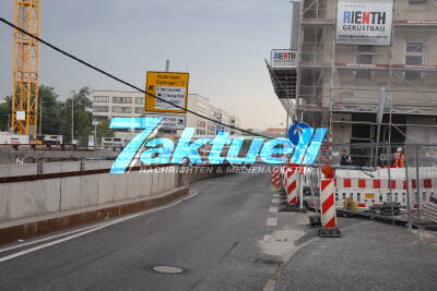 Willi Brandt Strasse wegen umgeknickten Stromkabel teilweise gesperrt