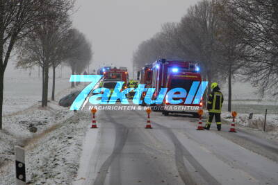 Glatte Straßen! - Schwerer Verkehrsunfall bei Bad Lausick im Landkreis Leipzig