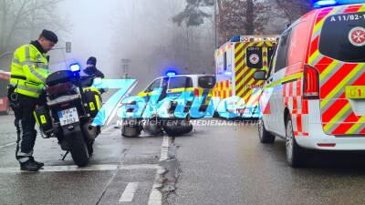 Motorrad kracht frontal gegen Linienbus, der aus Haltestelle auf die Mittlere Filderstraßen fahren wollte -  Motorradfahrer schwer verletzt